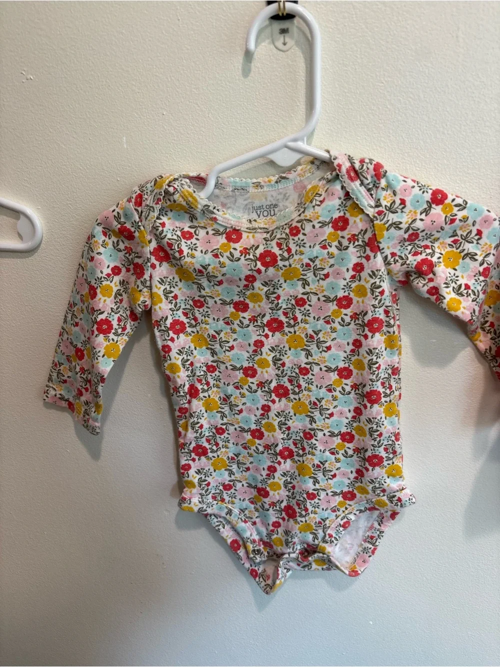 Carter's 6 months Red Hooded Jacket with Floral Lined Bodysuit long sleeve